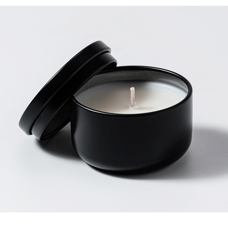 Sell Home Decor Private Label 40g Travel Soy Wax Scented Candle Black Glam Tin Can Mini Essential Oil Scented Candles in Bulk