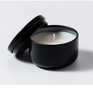 Sell Home Decor Private Label 40g Travel Soy Wax Scented Candle Black Glam Tin Can Mini Essential Oil Scented Candles in Bulk