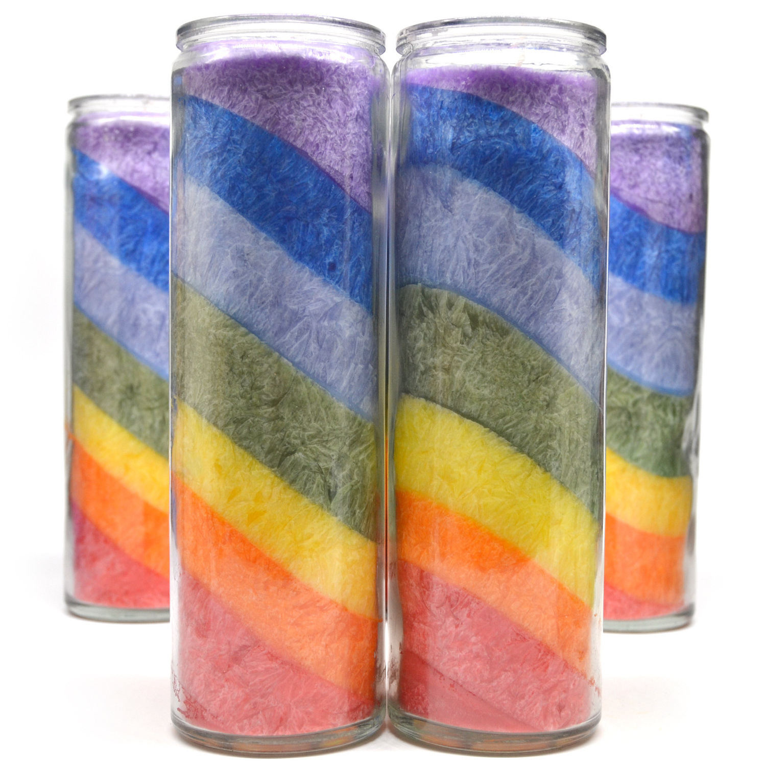 Wholesale cheap price 7 days Rainbow Color Religious Candle Scented Chakra Candles Church Votive Candles