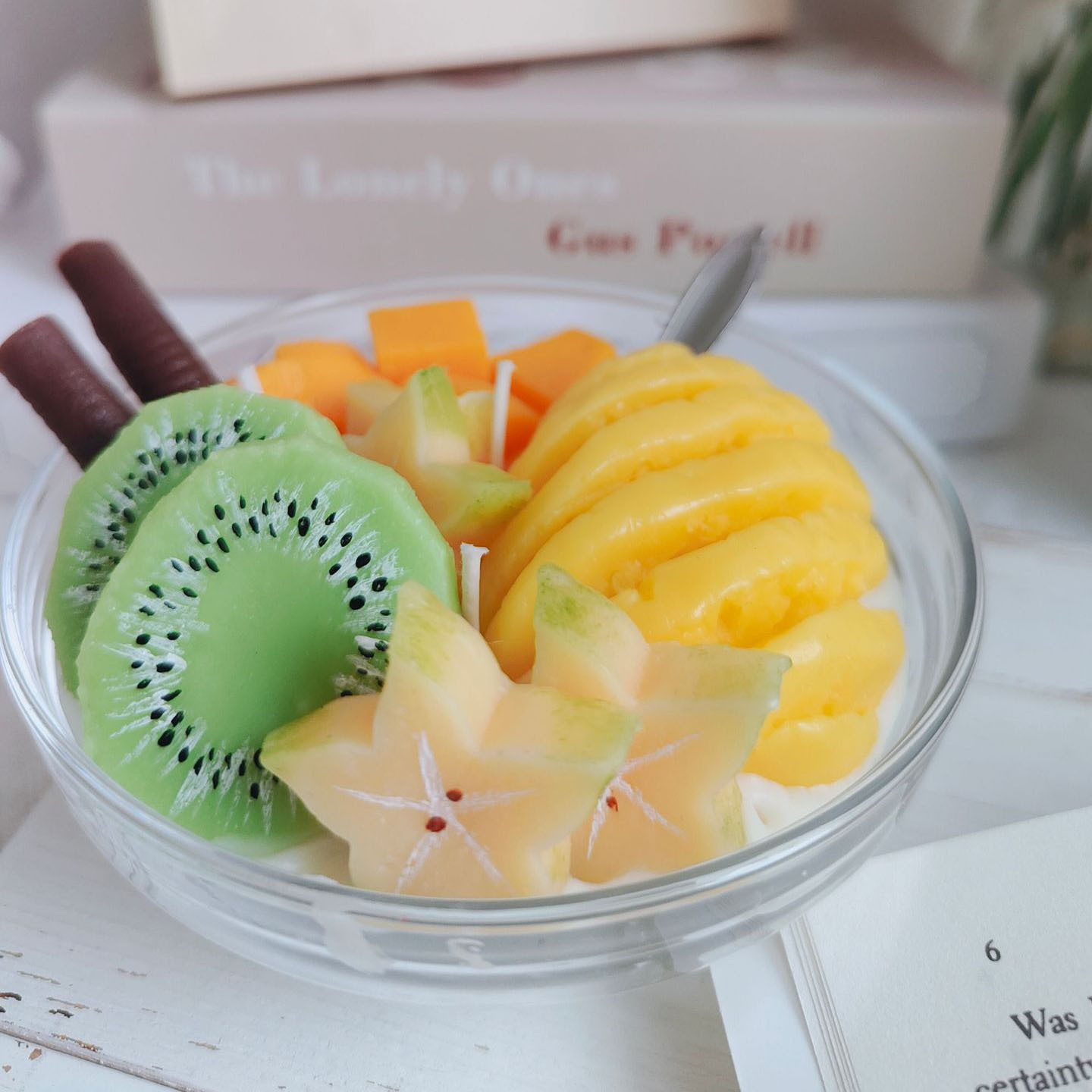 New Arrival Fruit Yogurt Ice Cream Nut Cake Scented Candle Small Handmade Soy Wax Simulation Cereal Bowl Dessert Candle