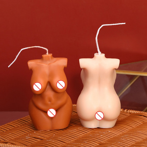 Modern Art Half Naked Human Body Candle Indoor Home Decoration Crafts Female Body Naked Torso Fat Woman Candle