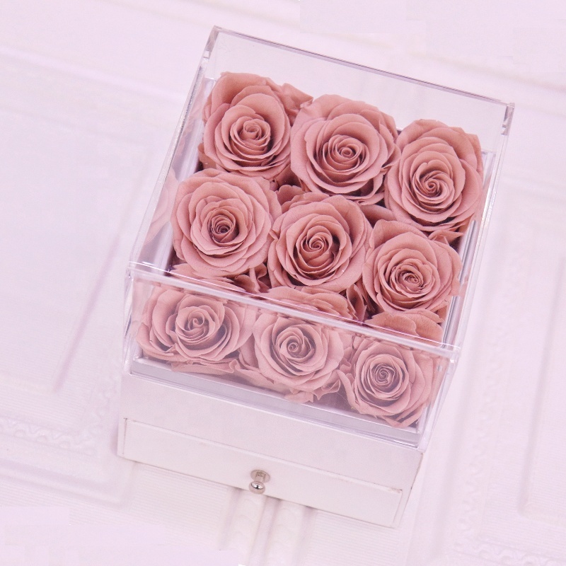 Hot seller red real preserved rose box eternelle rosas preservadas rosa eterna infinity roses forever rose