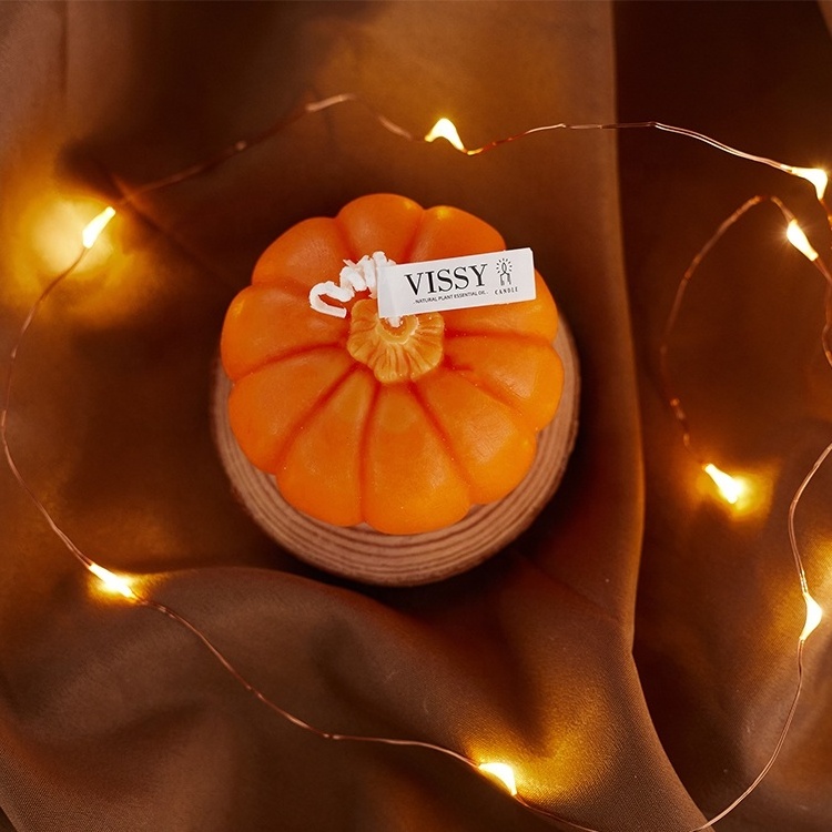 top seller 2023 home decor pumpkin style scented candles orange pumpkin soy wax candle