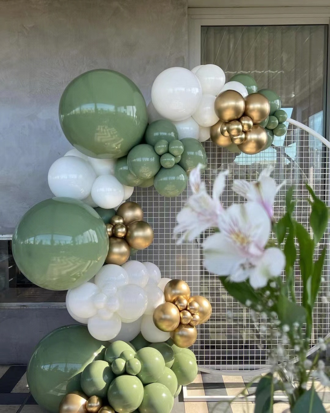 Hot Sale Olive Green Balloon Garland Arch Kit White Gold Confetti Balloons Birthday Wedding Balloons Party Decorations