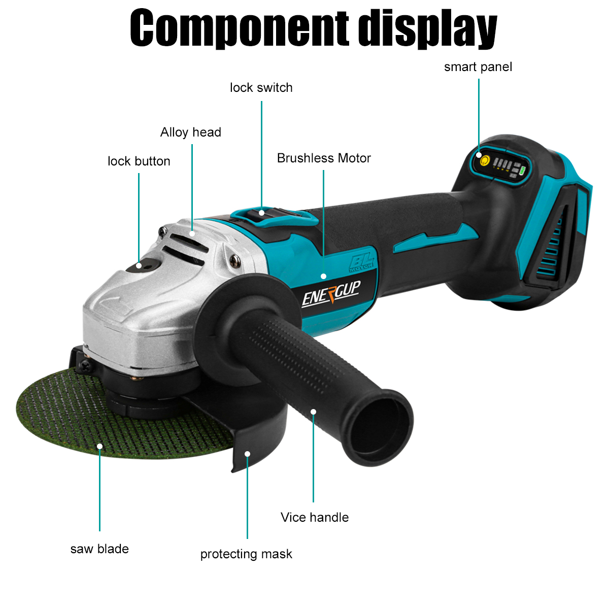 Portable 125mm Li-Ion Battery Cordless Grinder Wood Metal Cutting Machine Electric Mini Angle Grinder for Makita