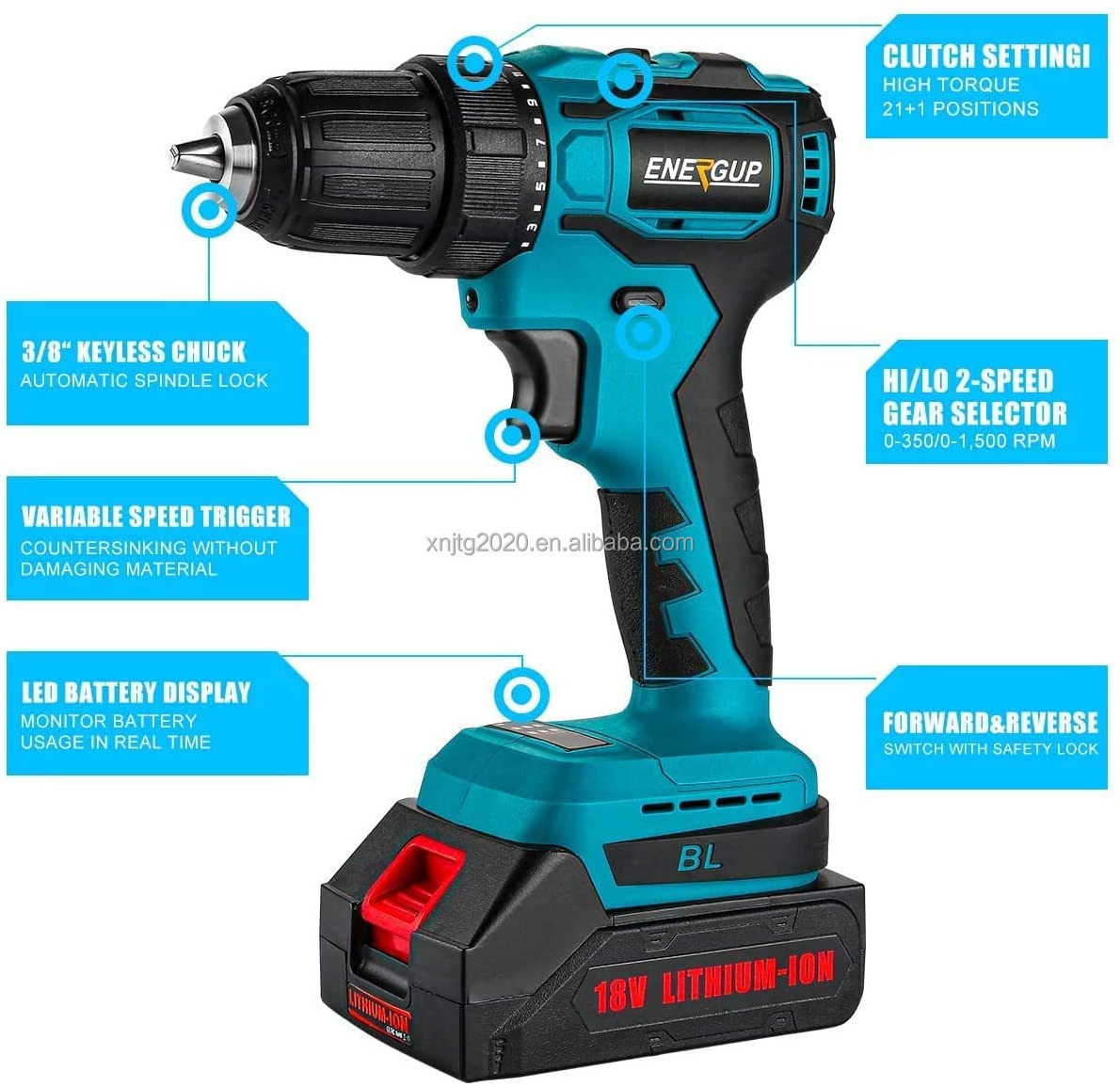 Free Battery Free EMC Box Hot Selling Power Craft Cordless 18V Screwdriver Driver Drill Replace for Makita Power Drills Set