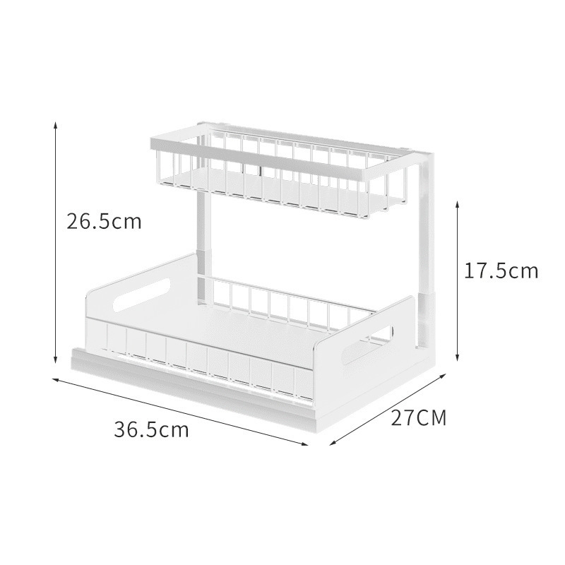 Under Sink Organizer and storage, Pull Out Cabinet Organizer Metal Material Multi-purpose for Kitchen and Bathroom