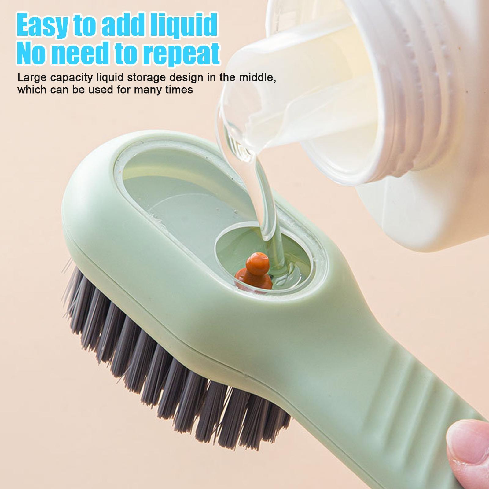 NEWYUES Multifunction Long Handle Liquid Shoe Brush cleaning Brush for Clothes Shoe Clothing washing Household Cleaning tools