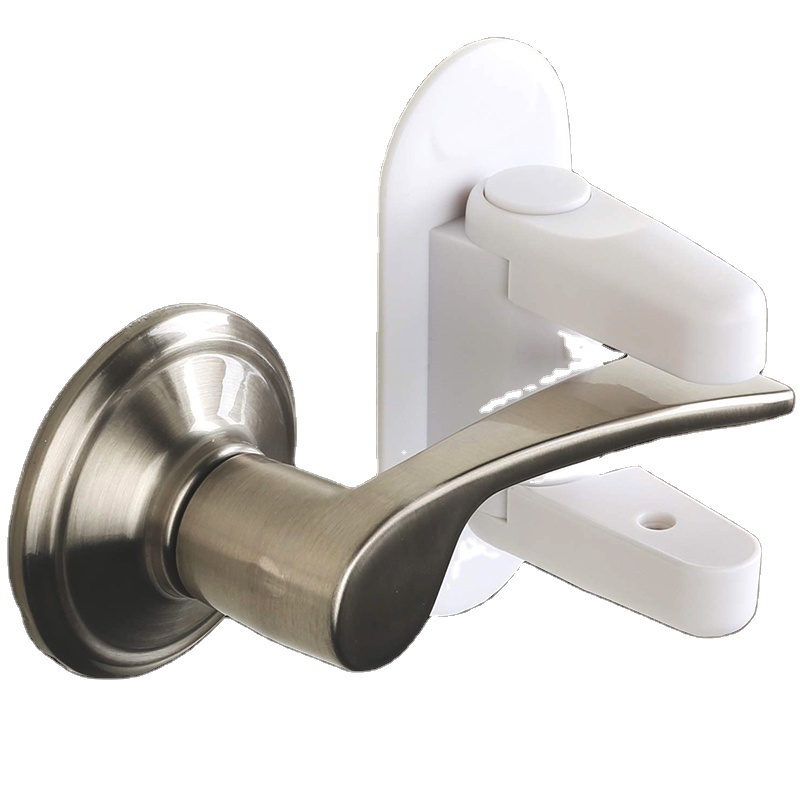 1 Pack Childproof Door Lever Lock Child Door Lock Prevents Toddlers From Opening Doors Durable ABS with Adhesive Backing