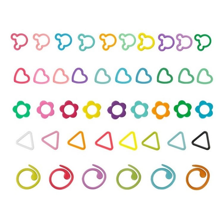 Wholesale 500PCS/Bag Mixed Color Painted Knitting Tool Colorful Metal DIY Cute Crochet Locking Stitch Counter Marker