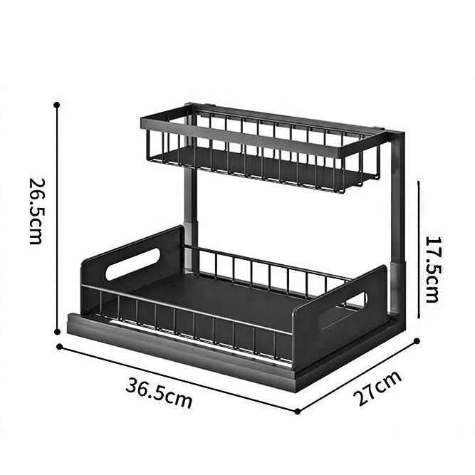 Under Sink Organizer 2 Tier Slide Out Sink Shelf Cabinet Storage Shelves Pull Out Cabinet Organizer for Kitchen Bathroom Cabinet