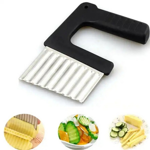 XH Potato Chips Slicer Wavy Cutter Stainless Steel Knife For Potato Vegetable Cutting French Fries Chopper