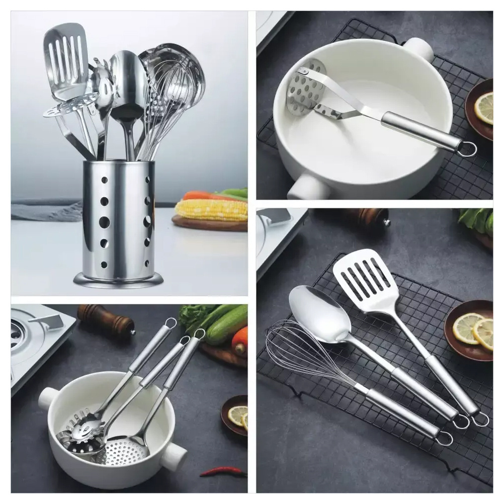 New Design Bulk Material High Quality 8 Piece Stainless Steel multi function kitchenware Cooking gadgets Kitchen utensils Sets