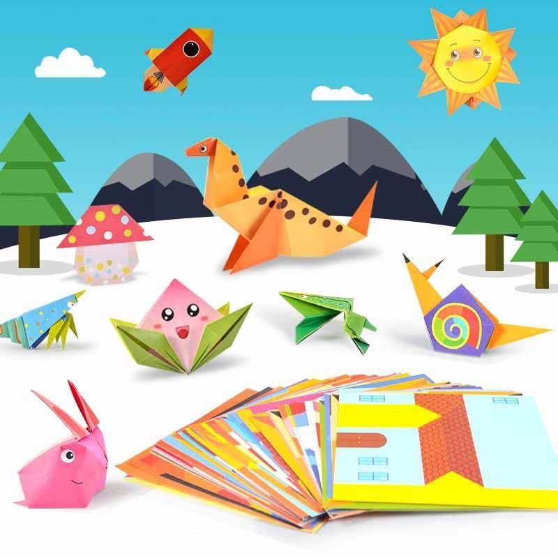 Newest Origami Paper Kit 152 Sheets DIY Craft Art Set Kids Training School Activity Craft Send Origami Book Lesson Paper Folding