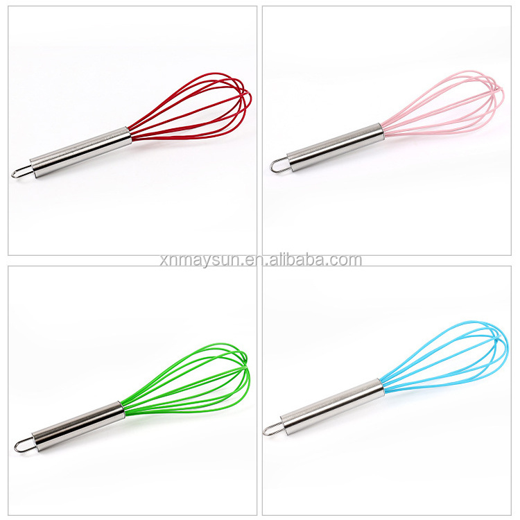 8 Inch 12 Inch Food Grade Silicone/Stainless steel Egg Wisk Whisk/cream whisk