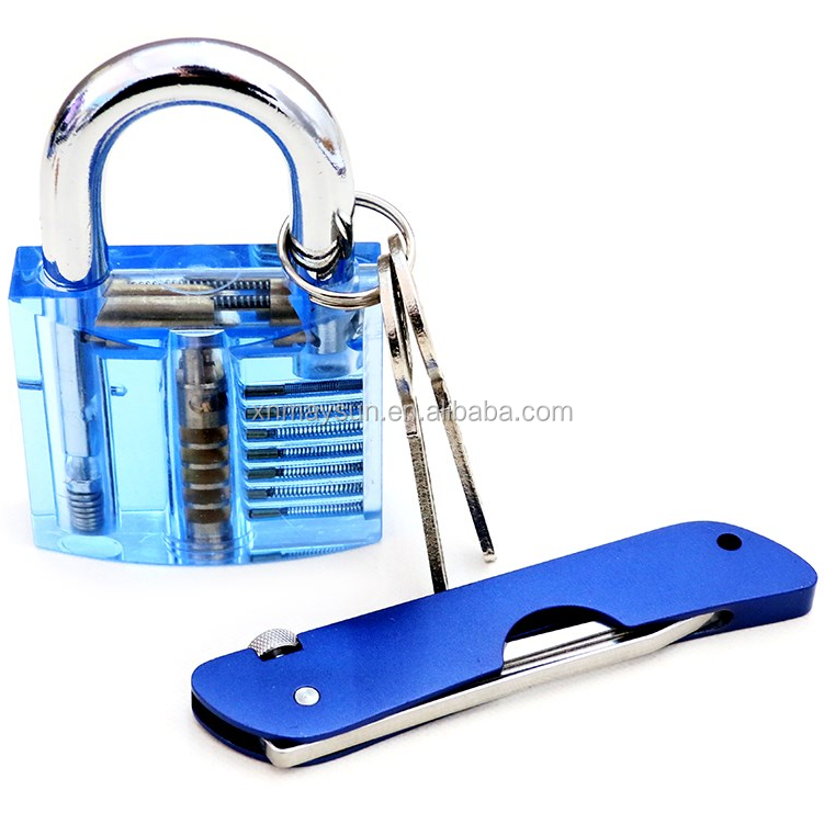 Transparent Visible Pick Hooks Lock Kit Cutaway Practice Padlock Lock With Broken Key Removing Extractor