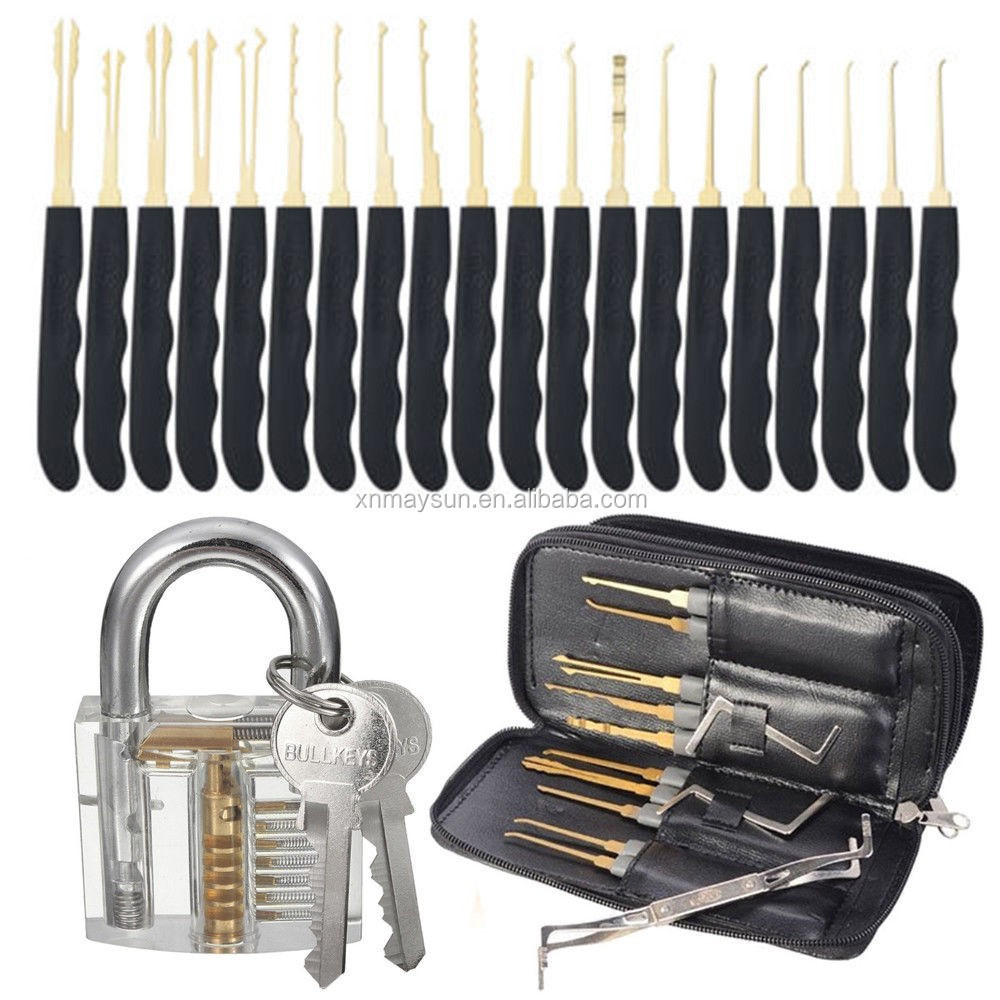 Discount Price Lock Pick Set Locksmith Tools For Padlock  21 Pin Transparent Lock Pick Set