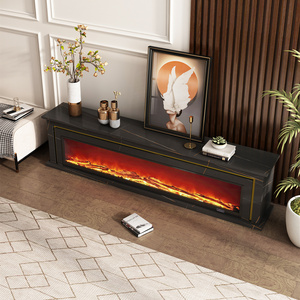 2000mm Home Fire Place Tv Stand Black Marble Fireplace Stone Tv Stand With Fireplace Heater