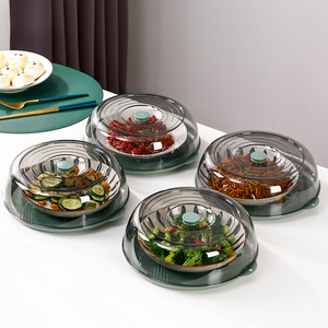 Wholesale Multilayer Stackable Dust Proof Plate Food Cover Round Dish Cover Clear Plastic Insulation Food Cover