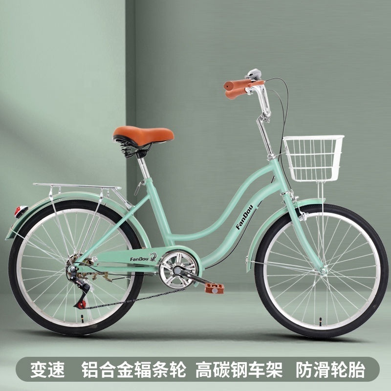 lightweight new variable speed 20/24/26 inch Lady City bike Bicycle with free inflatable solid tire