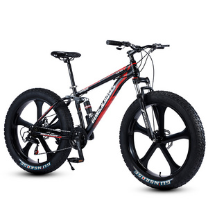 Mens Big Snow Fat Tire Bike Bicycle 26inch Mountain Bikes Fat Tires 4.0 Fatbike Cycles With Suspension Fork