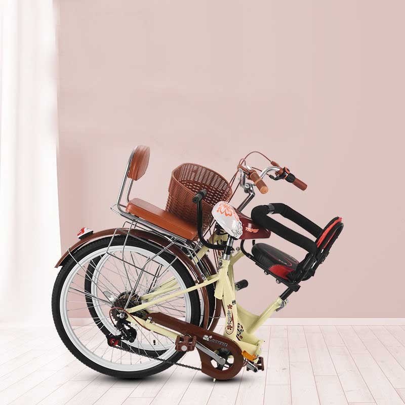 Foldable tandem bicycle children's tricycle tandem bicycle baby bike for three people