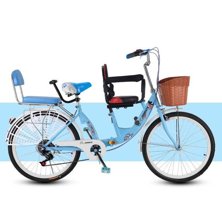 Foldable tandem bicycle children's tricycle tandem bicycle baby bike for three people