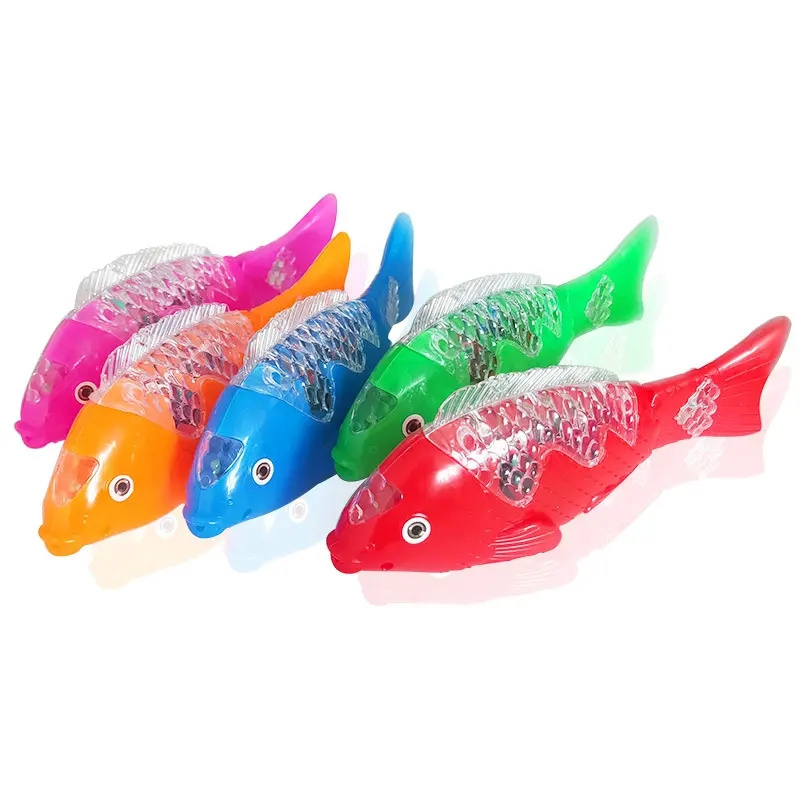 Electric Rocking Fish New Plastic Electric Toy Fish With LED Light And Music Battery Powered Flashing Toy BO Fish Toy For Kids