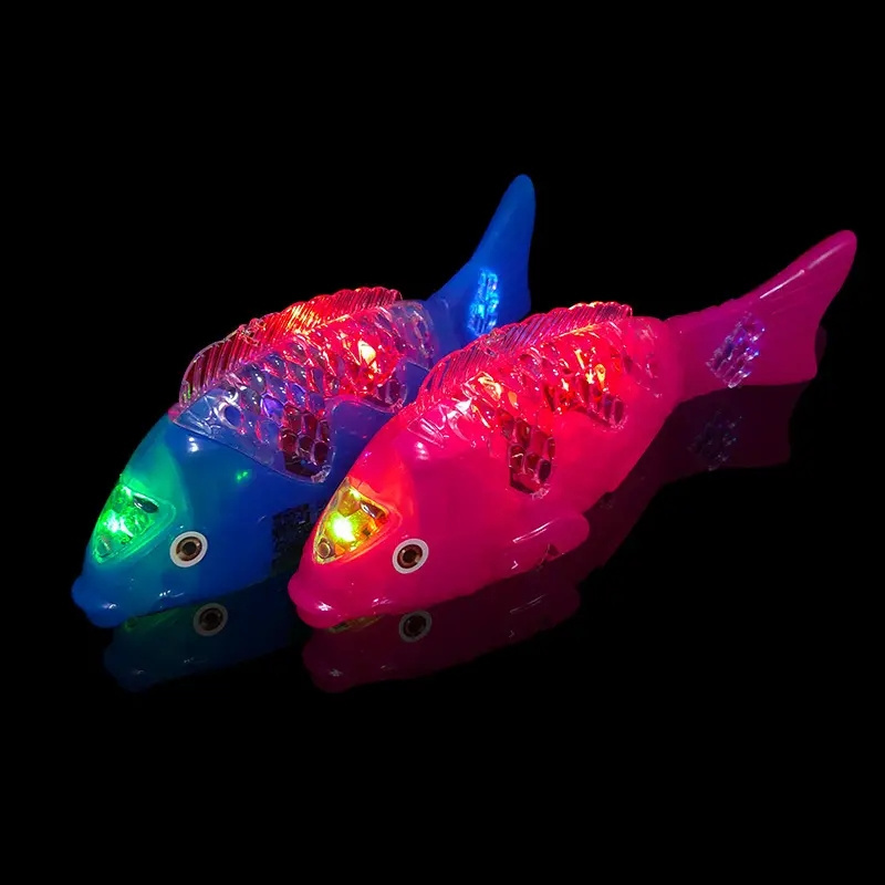 Electric Rocking Fish New Plastic Electric Toy Fish With LED Light And Music Battery Powered Flashing Toy BO Fish Toy For Kids