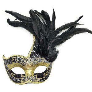 Hstyle Lace Venetian Mask Venice Feather Flower Wedding Carnival Party Performance Red Costume Fashion Lady Mask Masquerade