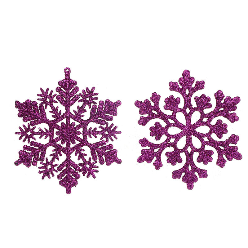 2024 new Christmas Glitter Plastic Snowflake Ornaments Xmas Tree Decorations