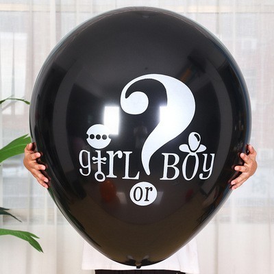 36inch Giant Black Gender Reveal Party Balloons With Confetti Pack Girl Or Boy Large Latex Baby Shower Reveal Party Balloons