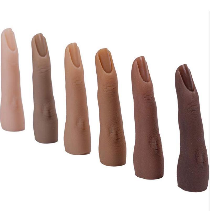 Silicone Practice Fake Nails Finger for for Acrylic Nails Thickened Cuticle Flexible Finger for Beginner and Nail Tech