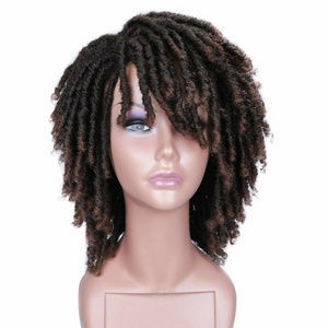 Synthetic Crochet Twist Braids Wig Short Dreadlock Wig Afro Curly Hair Braiding Wigs Africa Hairstyle For Black Women And Men