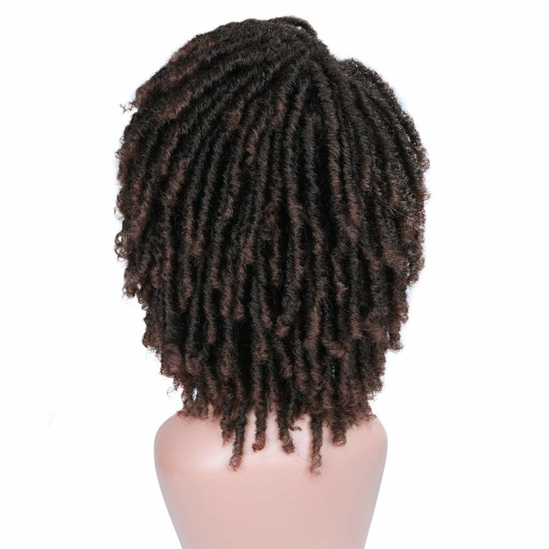 Synthetic Crochet Twist Braids Wig Short Dreadlock Wig Afro Curly Hair Braiding Wigs Africa Hairstyle For Black Women And Men