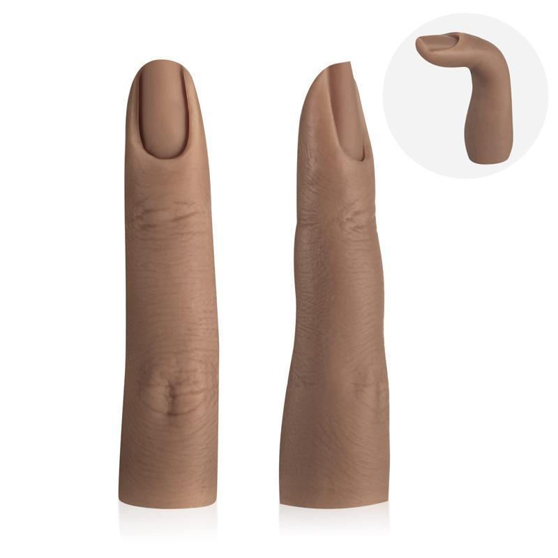 Silicone Practice Fake Nails Finger for for Acrylic Nails Thickened Cuticle Flexible Finger for Beginner and Nail Tech