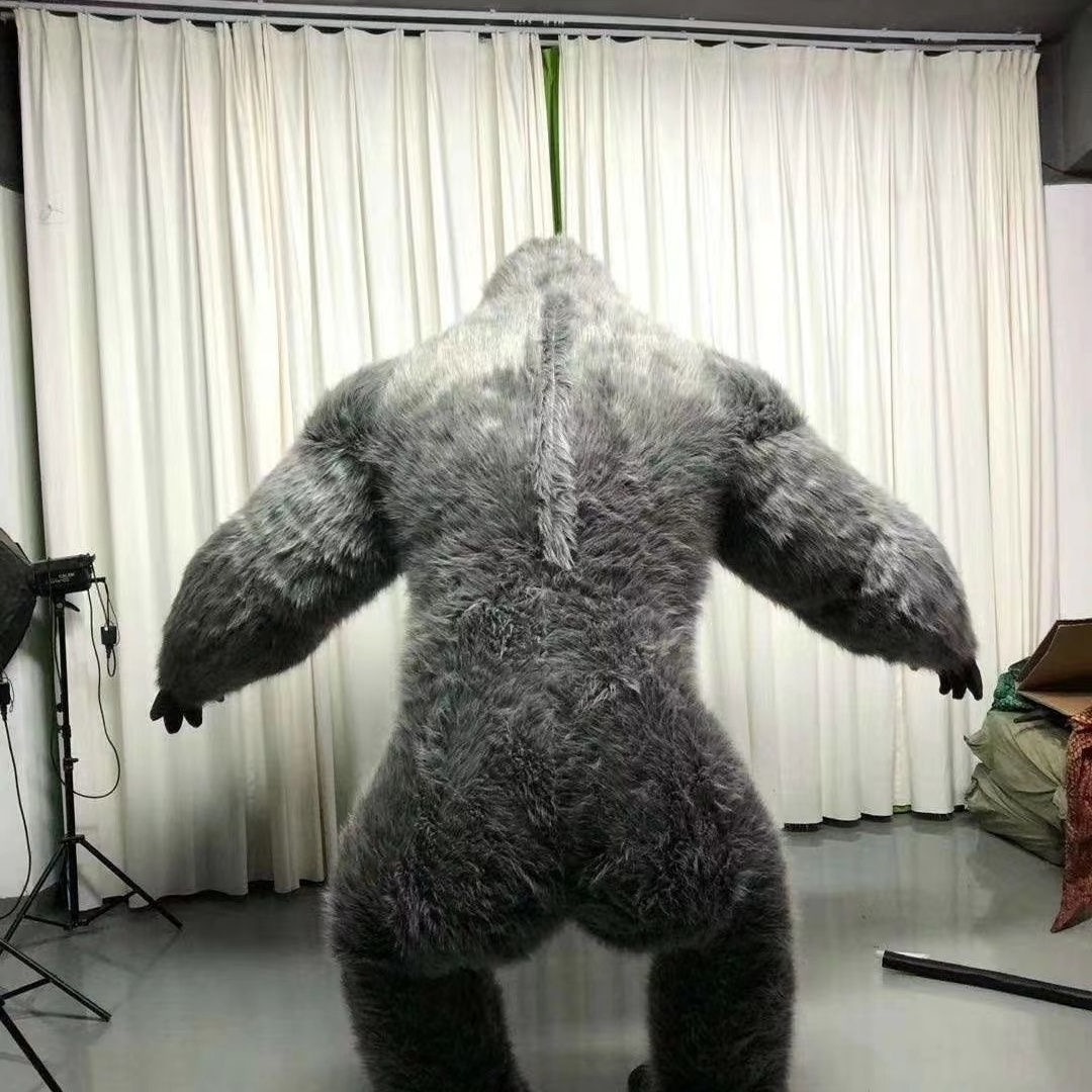 Customized 2.6m Inflatable King Kong Costume Halloween Plush Furry Mascot Animal Carnival Dress Suit Fur Gorilla Costume