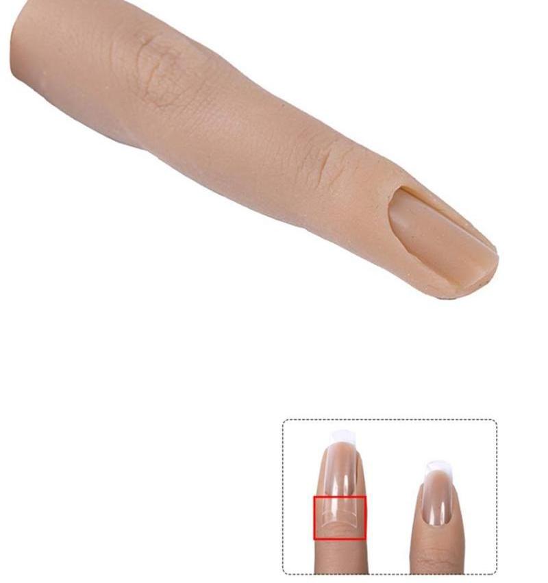 Silicone Practice Fake Nails Finger for for Acrylic Nails Thickened Cuticle Flexible Finger for Beginner and Nail Tech