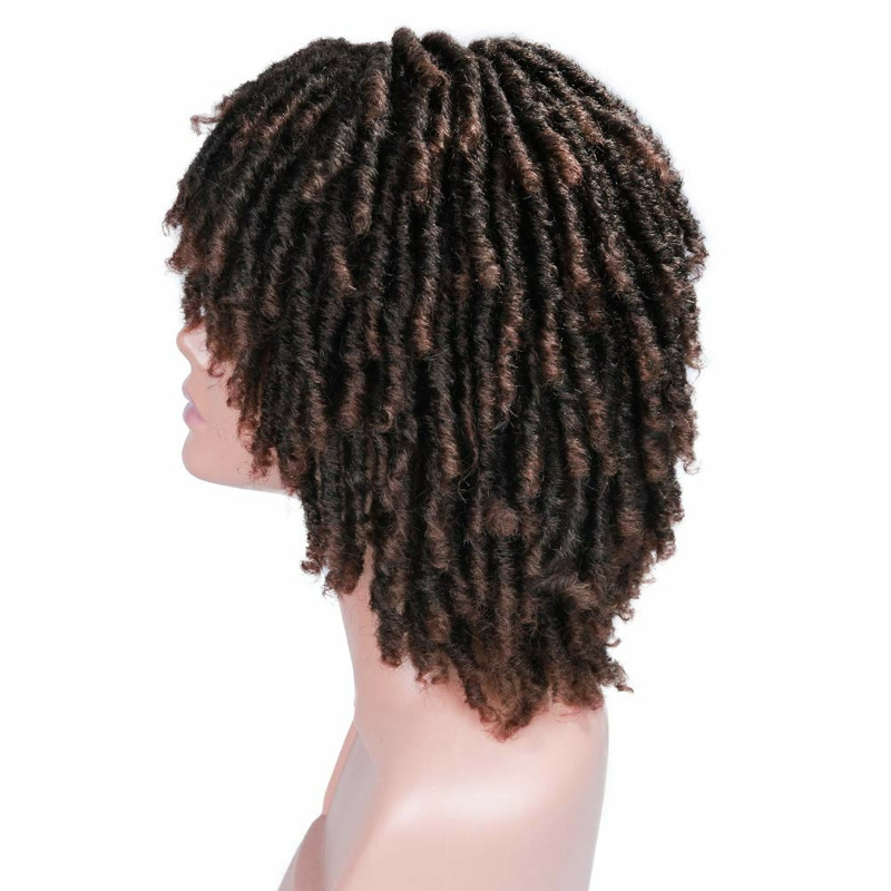 Synthetic Crochet Twist Braids Wig Short Dreadlock Wig Afro Curly Hair Braiding Wigs Africa Hairstyle For Black Women And Men