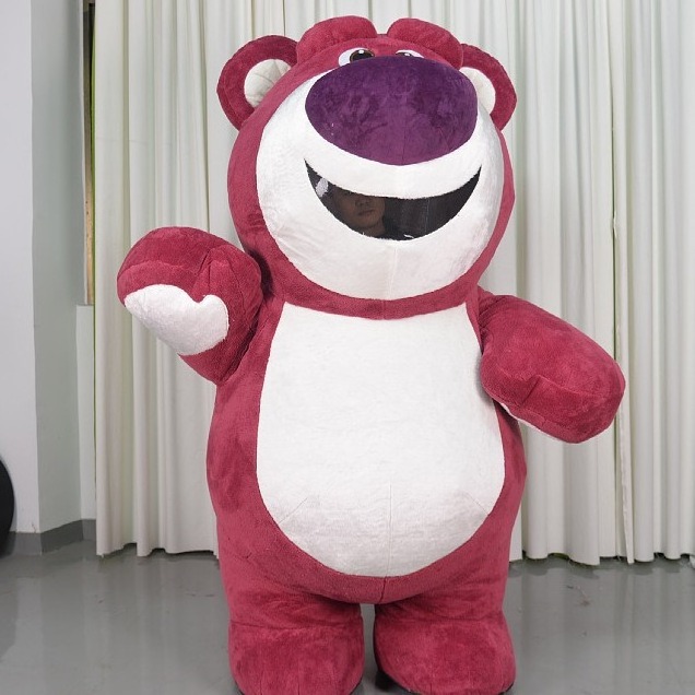 High quality customisable 2m/2.6m/3m Toy Story Strawberry Bear Mascot Costume Walking Inflatable Mascot