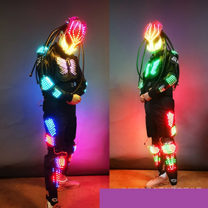 Hot Sales Stage Party Decoration Rave Glowing Performance Clothing Party Fancy Dress LED Dance Robot Luminous Costume