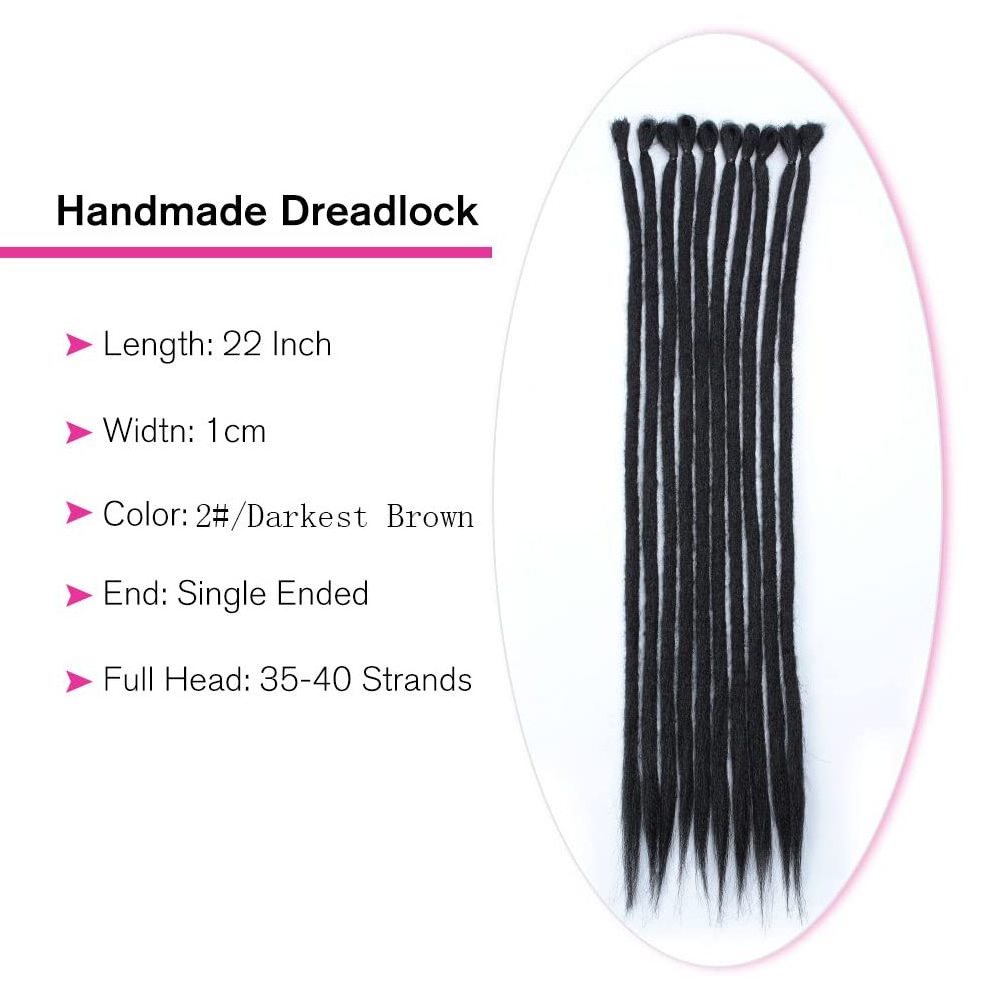 Customize Dreadlock Extensions Made Handmade Locs Dreadlocks For Women/Men Natural Black Thickness