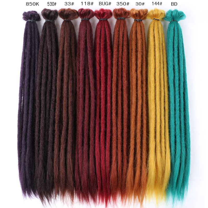 Customize Dreadlock Extensions Made Handmade Locs Dreadlocks For Women/Men Natural Black Thickness