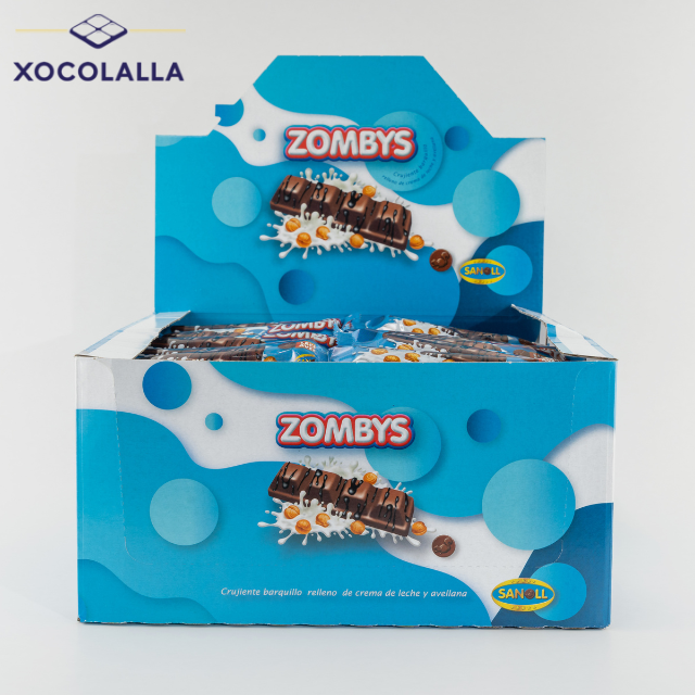 Pack of 3 chocolate snack crunchy wafer filled with milk cream and hazelnuts 