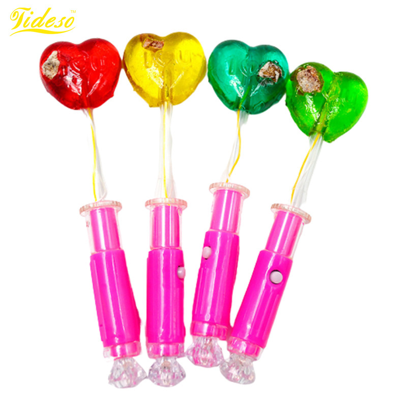 NEW customHalloween candy Light Up halal sweet LED colorful flashing fluorescent lollipop