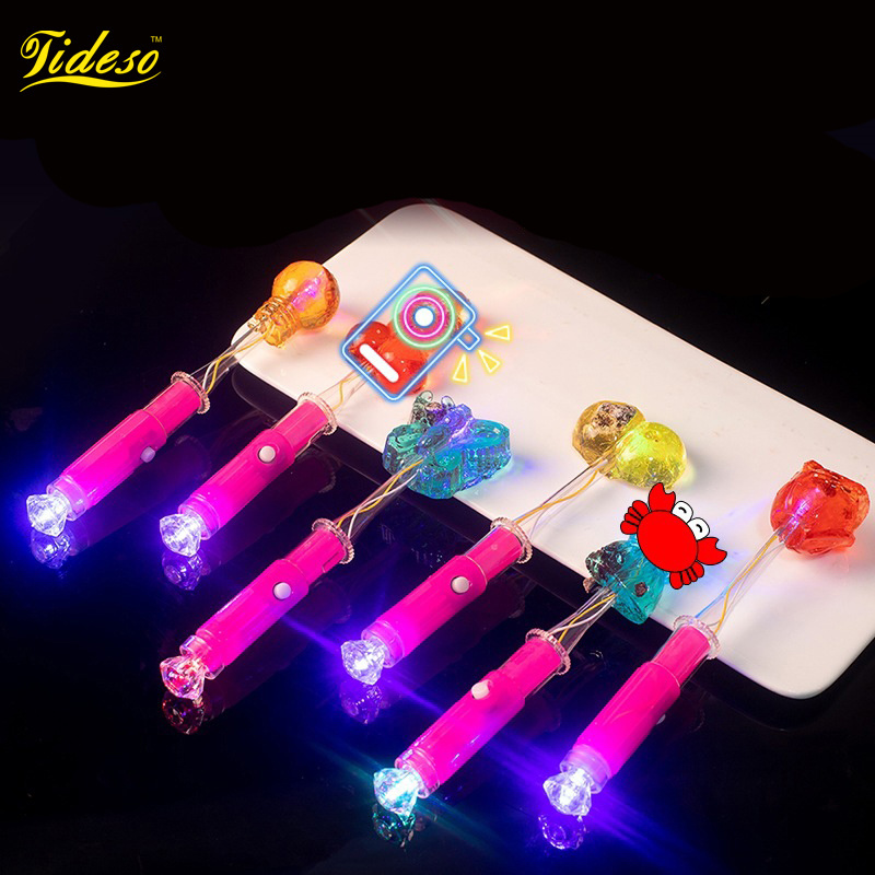 NEW customHalloween candy Light Up halal sweet LED colorful flashing fluorescent lollipop