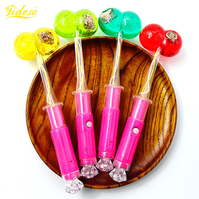 NEW customHalloween candy Light Up halal sweet LED colorful flashing fluorescent lollipop