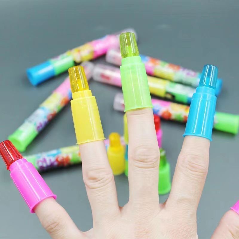 Wholesale Creative Fruity Flavor Magic Finger Candies Mixed Fruit Lollipops in Cartoon Shape Children's Funny Toys