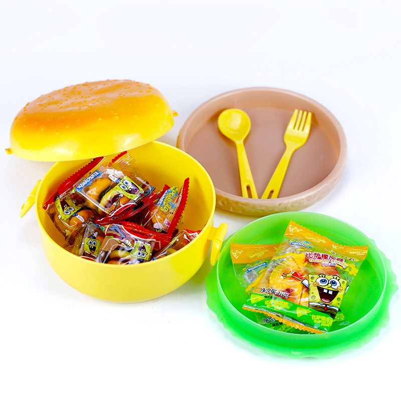 wholesale custom gummy candies halal sweet fruit Fast food pizza burger toy gummy candy manufacturer