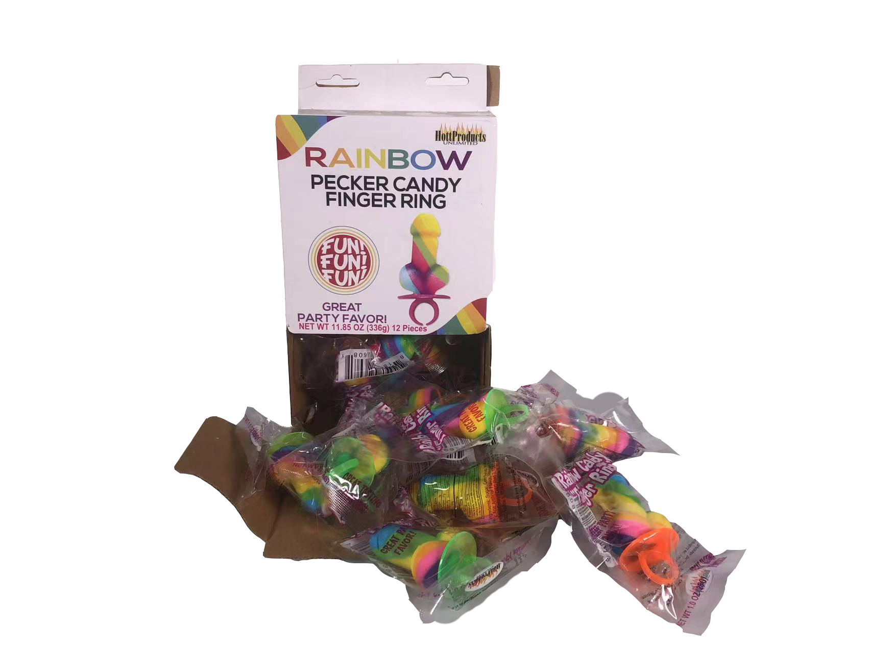 Factory Customized Fancy Sexy candy Penis Shape Ring Sugar Ring Candy Individually Packed Easy to Carry Hard Candy Rainbow